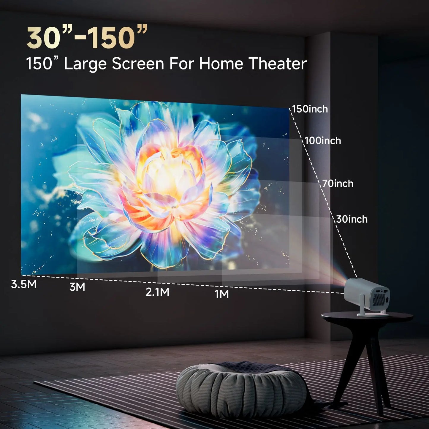 P30 Pro Mini Projector – Android 14, WiFi 6 & 4K Support