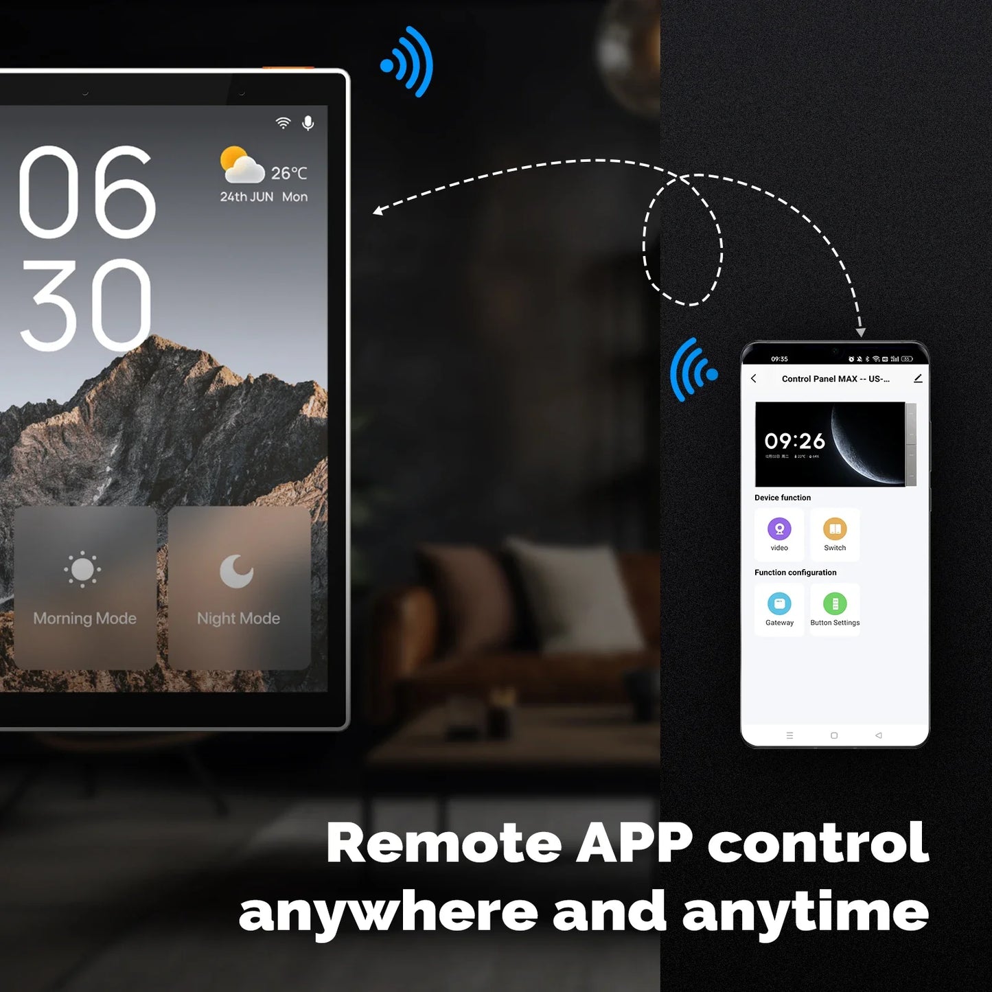 Smart Home Touch Control Panel with WiFi, Built-In Zigbee Hub & Alexa Voice Control