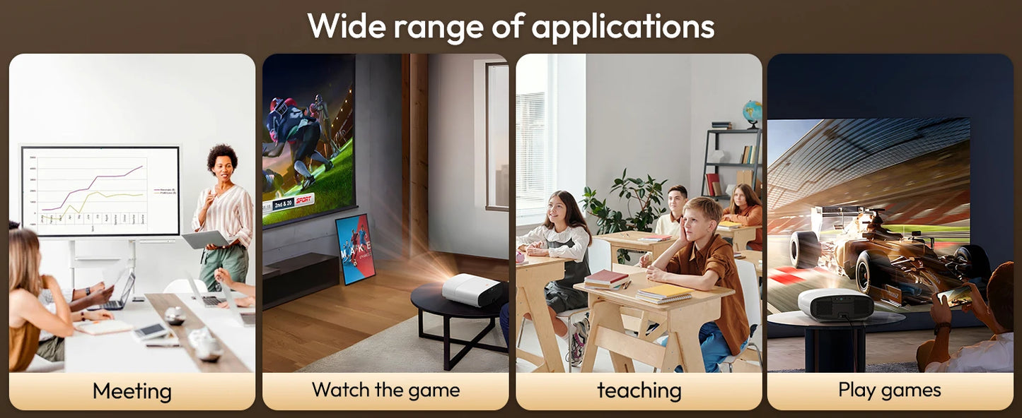 Smart Projector – Full HD 1080P, 4K Support, WiFi & Bluetooth