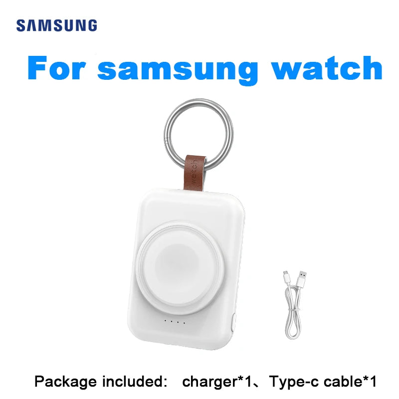 Portable Magnetic Wireless Charger for Samsung Galaxy Watch | Fast Charging Keychain Power Bank (1800mAh)