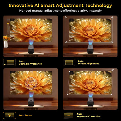 LynCast X7 Smart Projector – Native 1080P, 8K Support, Auto Focus & Android 14