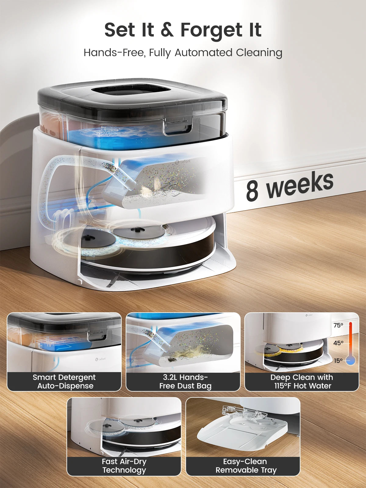 Lefant M3/M3L Robot Vacuum & Mop – 12000Pa Smart Cleaning System
