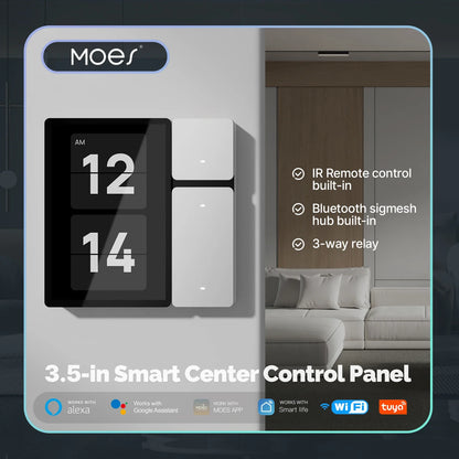 Smart Home Control Panel with WiFi, IR Remote, Bluetooth Sigmesh Hub & 3 Relays
