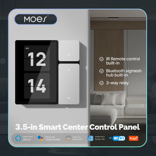 Smart Home Control Panel with WiFi, IR Remote, Bluetooth Sigmesh Hub & 3 Relays