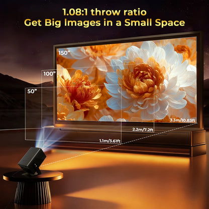 LynCast X7 Smart Projector – Native 1080P, 8K Support, Auto Focus & Android 14