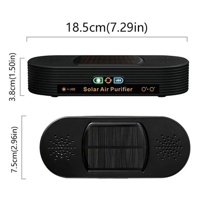 Solar USB Car Air Purifier with Negative Ion Technology, Odor Removal & Dual Power Mode