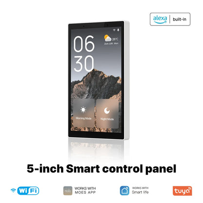 MOES 5-Inch Smart Home Touch Screen Control Panel with WiFi, Built-In Zigbee Hub & Alexa Voice Control
