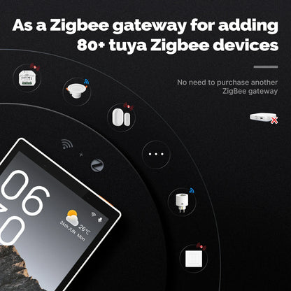 Smart Home Touch Control Panel with WiFi, Built-In Zigbee Hub & Alexa Voice Control