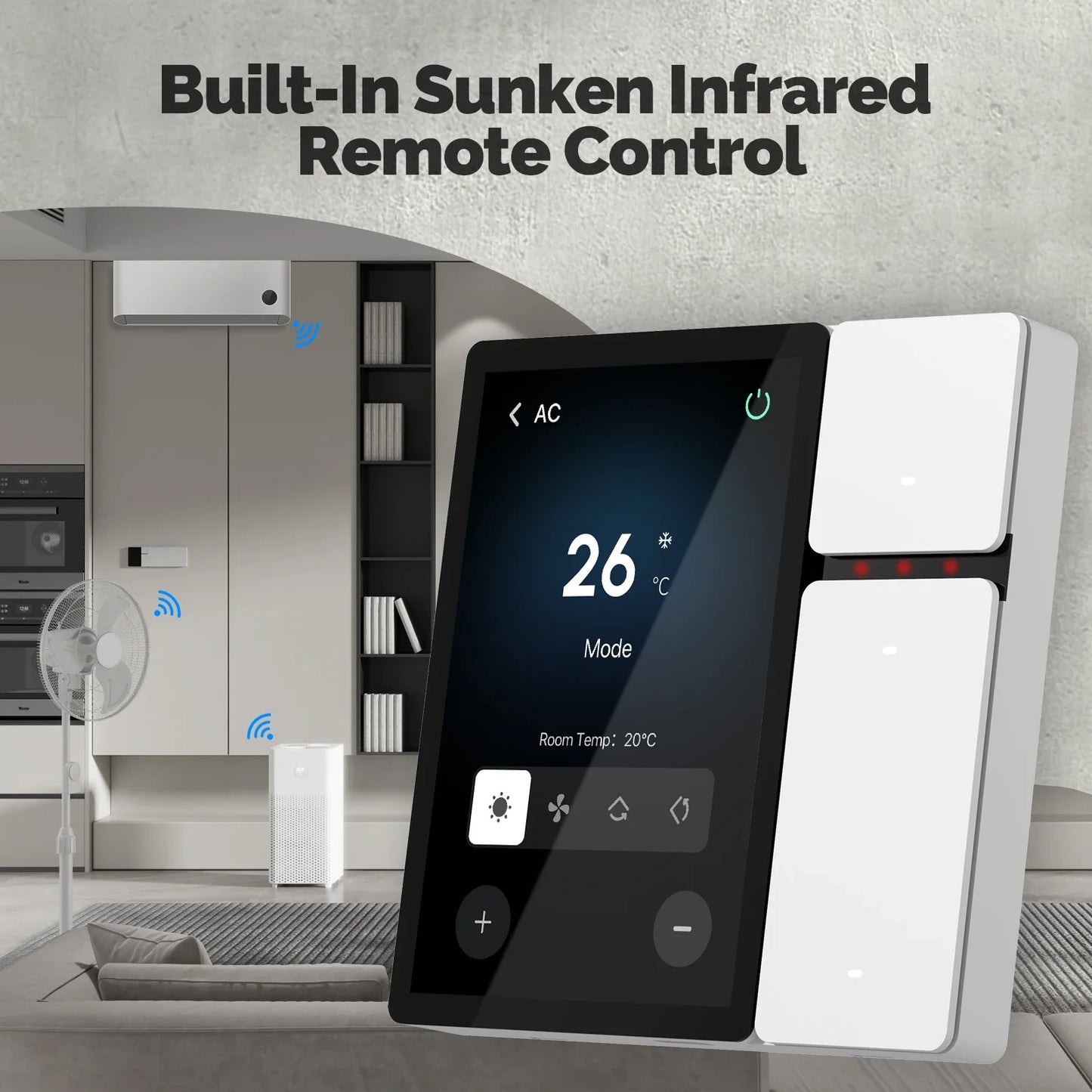 Smart Home Control Panel with WiFi, IR Remote, Bluetooth Sigmesh Hub & 3 Relays