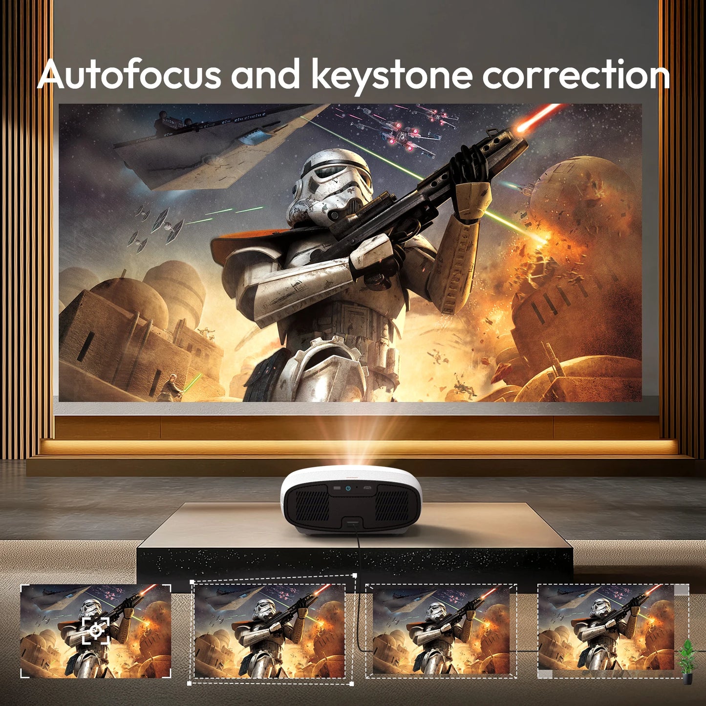 Smart Projector – Full HD 1080P, 4K Support, WiFi & Bluetooth