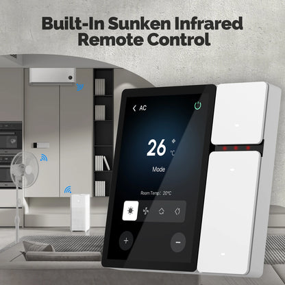 Smart Home Control Panel with WiFi, IR Remote, Bluetooth Sigmesh Hub & 3 Relays