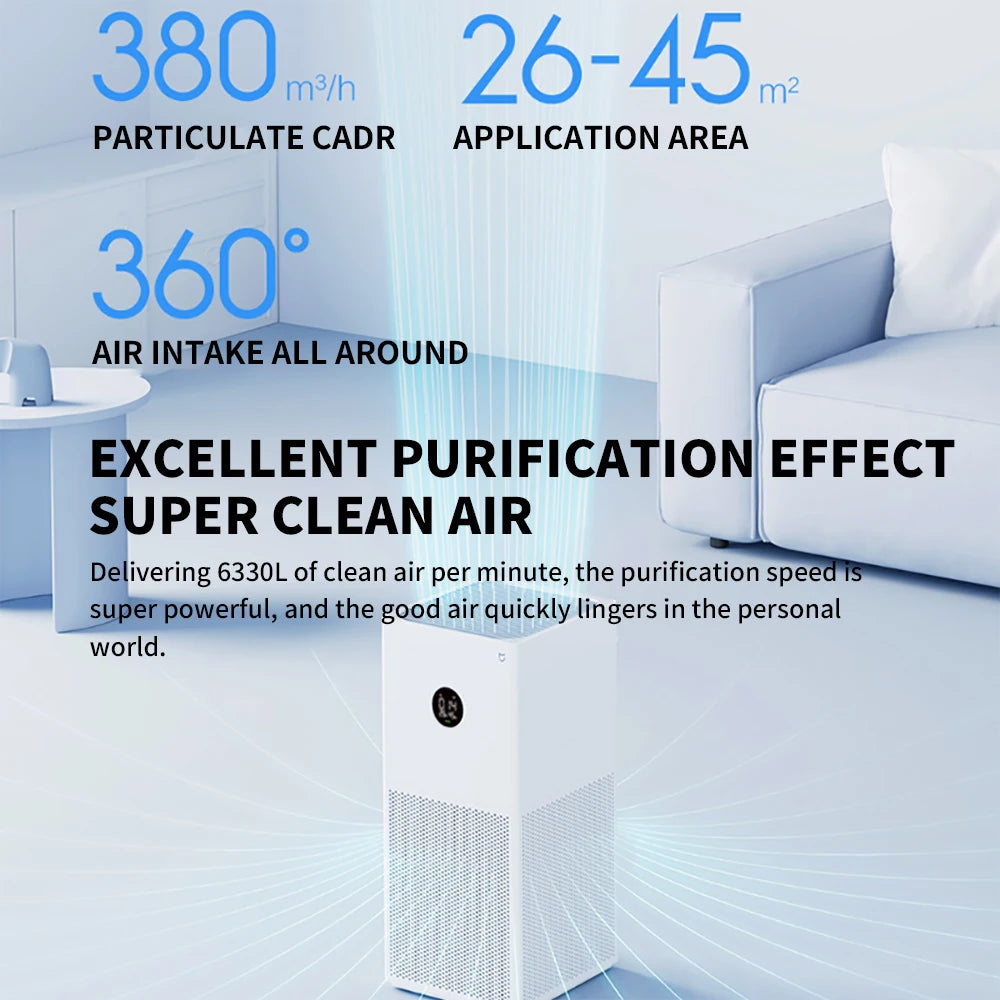 Smart Air Purifier 4 Lite – HEPA, PM2.5 Sensor & Smart App Control