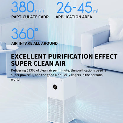 Smart Air Purifier 4 Lite – HEPA, PM2.5 Sensor & Smart App Control