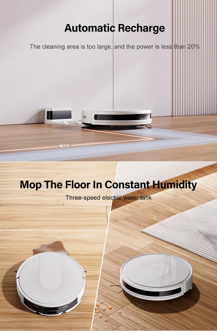PureRobo K5 Robot Vacuum & Mop – 3000Pa Suction, Smart Navigation, App Control