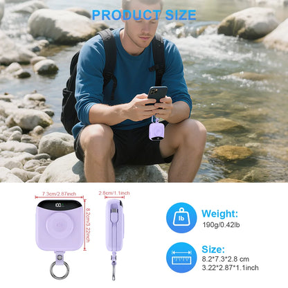 All-in-one power bank that keeps your Apple Watch and devices charged anywhere—no extra cables needed.