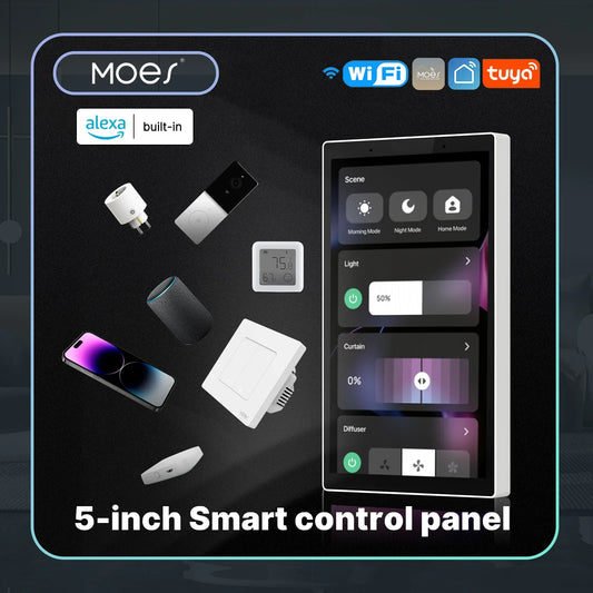 Smart Home Touch Control Panel with WiFi, Built-In Zigbee Hub & Alexa Voice Control