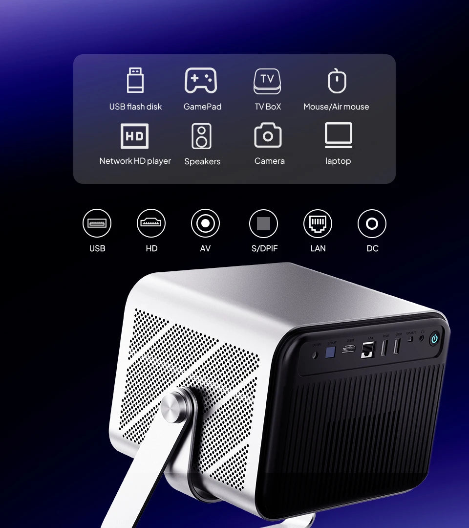 Smart Projector – 2200 ANSI, Full HD 1080P, 4K Support, Android TV