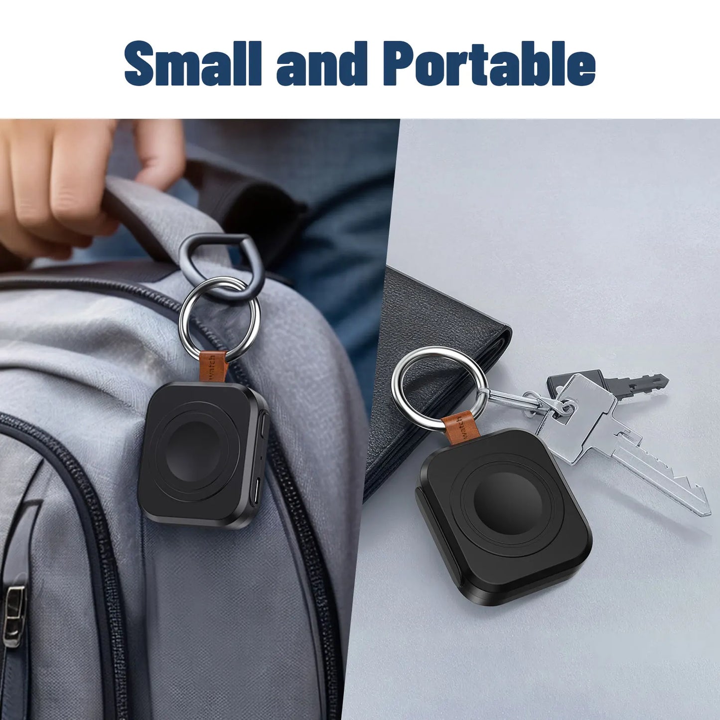 Portable Wireless Charger for Apple Watch | Magnetic Fast Charging Keychain (All Series)