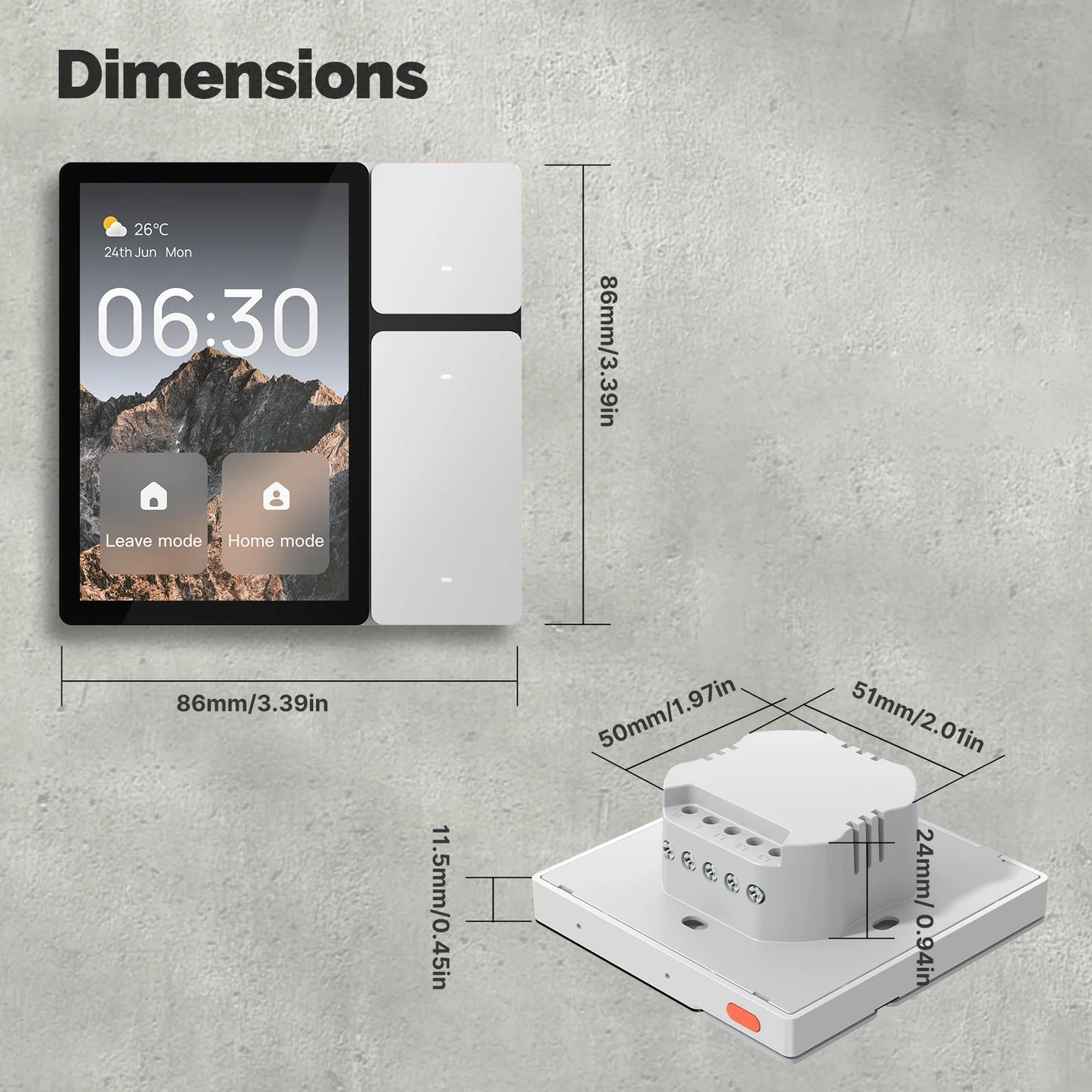 Smart Home Control Panel with WiFi, IR Remote, Bluetooth Sigmesh Hub & 3 Relays