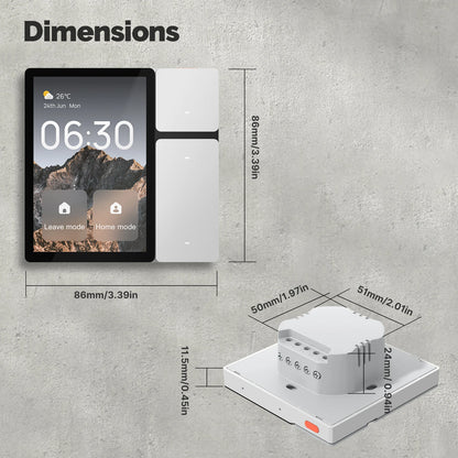 Smart Home Control Panel with WiFi, IR Remote, Bluetooth Sigmesh Hub & 3 Relays