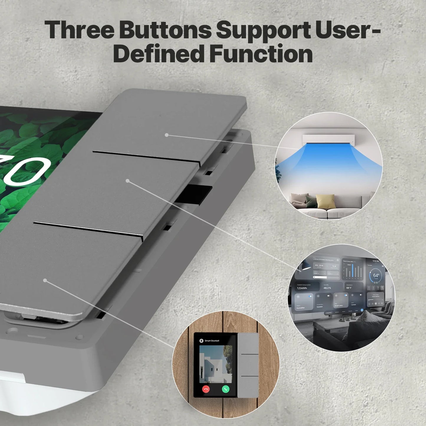 Smart Home Touch Control Panel with WiFi, Bluetooth Sigmesh Hub & 3 Relay Switches