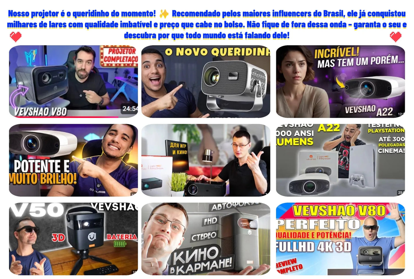 Smart Projector – 2200 ANSI, Full HD 1080P, 4K Support, Android TV