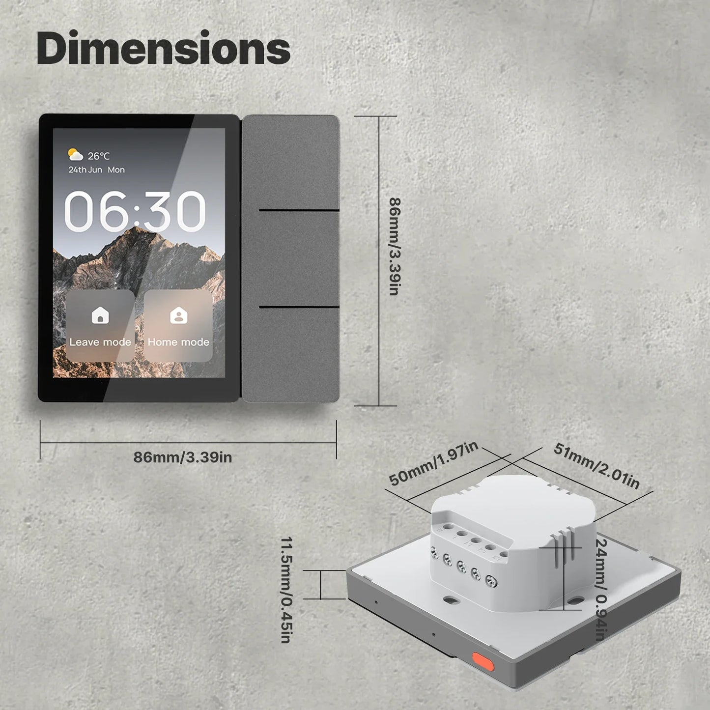 Smart Home Touch Control Panel with WiFi, Bluetooth Sigmesh Hub & 3 Relay Switches