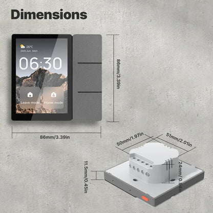 Smart Home Touch Control Panel with WiFi, Bluetooth Sigmesh Hub & 3 Relay Switches