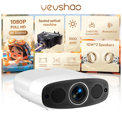 Smart Projector – Full HD 1080P, 4K Support, WiFi & Bluetooth