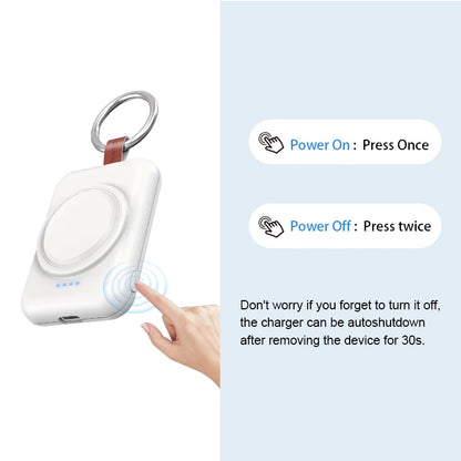 Portable Magnetic Wireless Charger for Samsung Galaxy Watch | Fast Charging Keychain Power Bank (1800mAh)