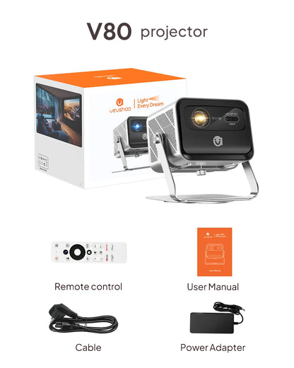 Smart Projector – 2200 ANSI, Full HD 1080P, 4K Support, Android TV