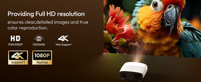 Smart Projector – Full HD 1080P, 4K Support, WiFi & Bluetooth