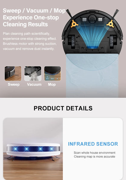 PureRobo K5 Robot Vacuum & Mop – 3000Pa Suction, Smart Navigation, App Control