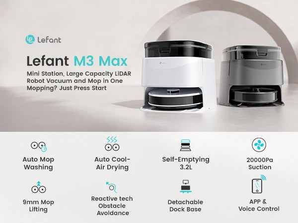 Lefant M3 Max Robot Vacuum – 20000Pa, Mop & Smart Lidar