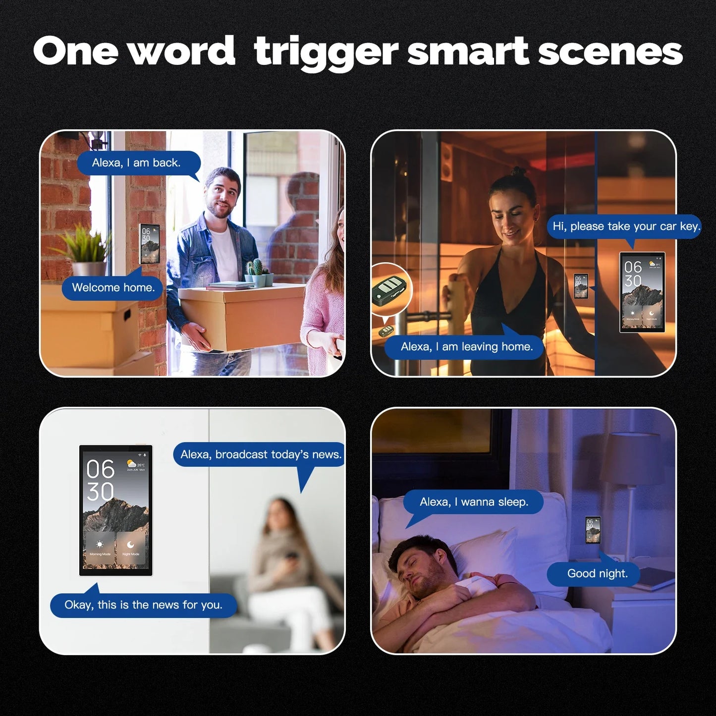Smart Home Touch Control Panel with WiFi, Built-In Zigbee Hub & Alexa Voice Control
