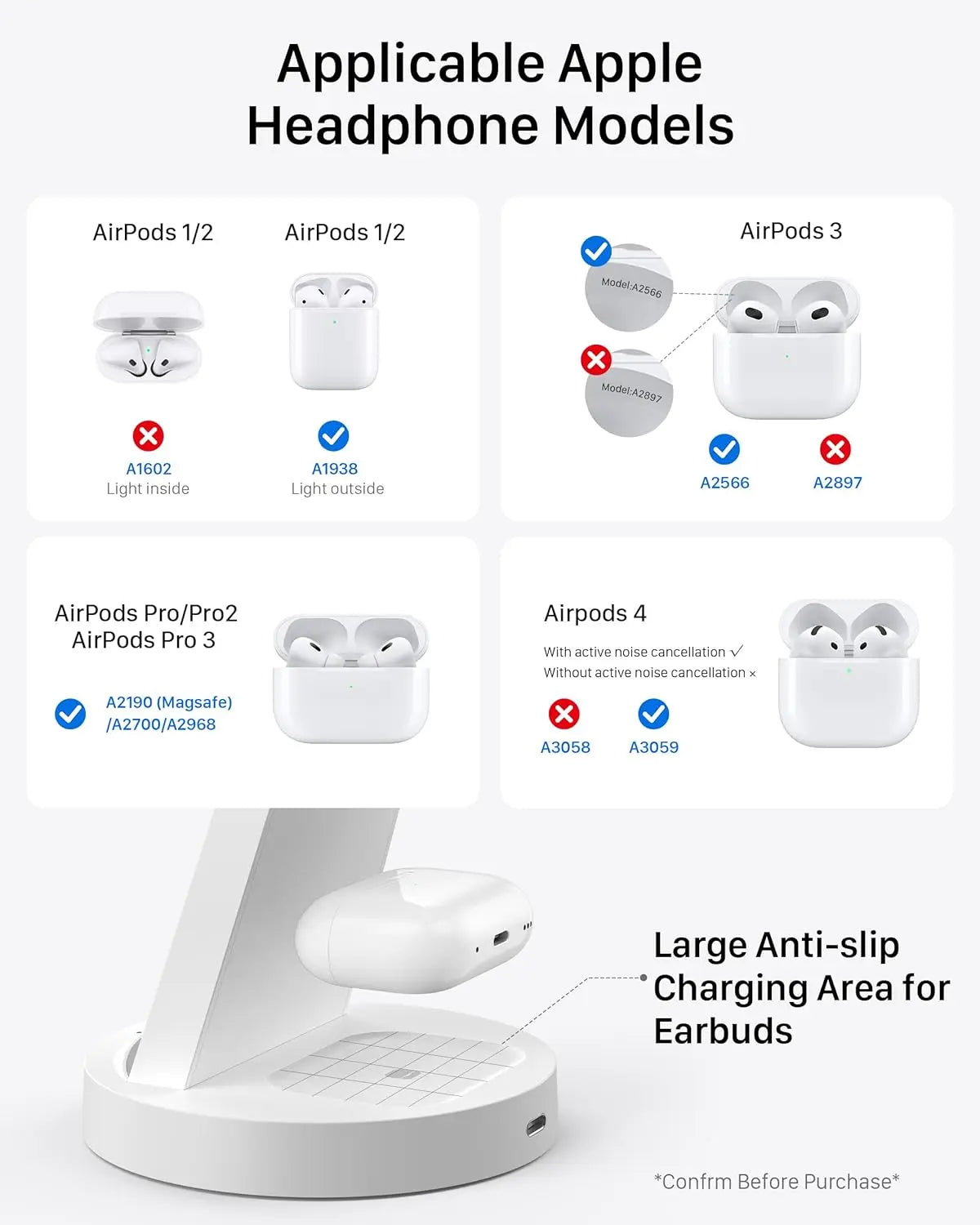 3-in-1 Wireless Charging Station for iPhone, AirPods & Apple Devices