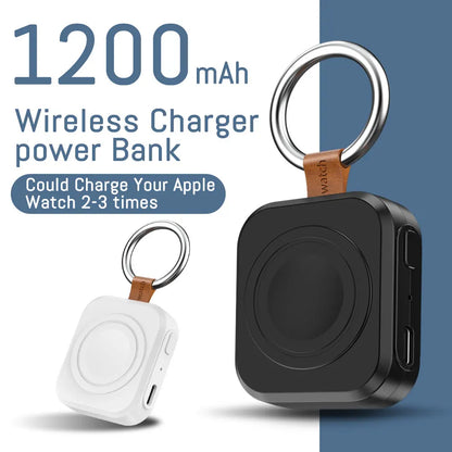 Portable Wireless Charger for Apple Watch | Magnetic Fast Charging Keychain (All Series)