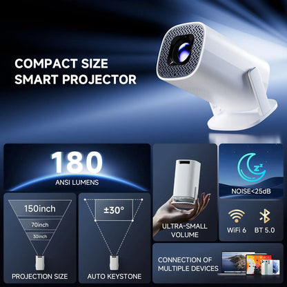 P30 Pro Mini Projector – Android 14, WiFi 6 & 4K Support