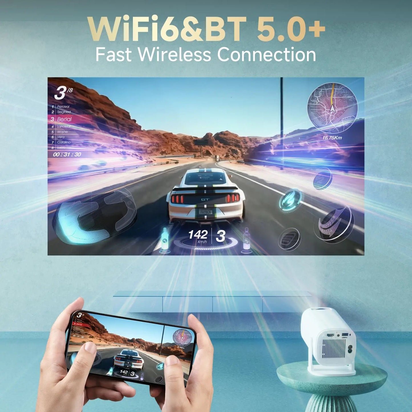 P30 Pro Mini Projector – Android 14, WiFi 6 & 4K Support