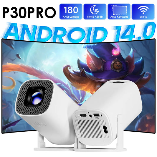 P30 Pro Mini Projector – Android 14, WiFi 6 & 4K Support